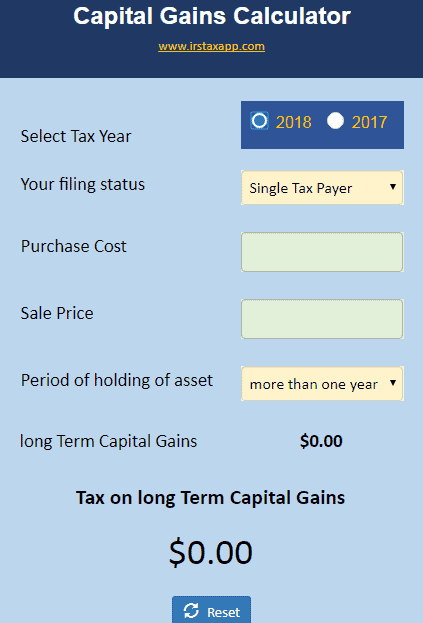capital gains tax estimator