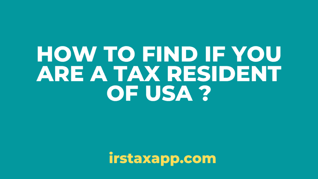 tax resident of USA