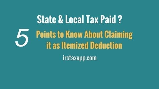 State and Local Tax Deduction