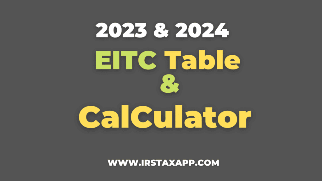 EITC tax credit table calculator